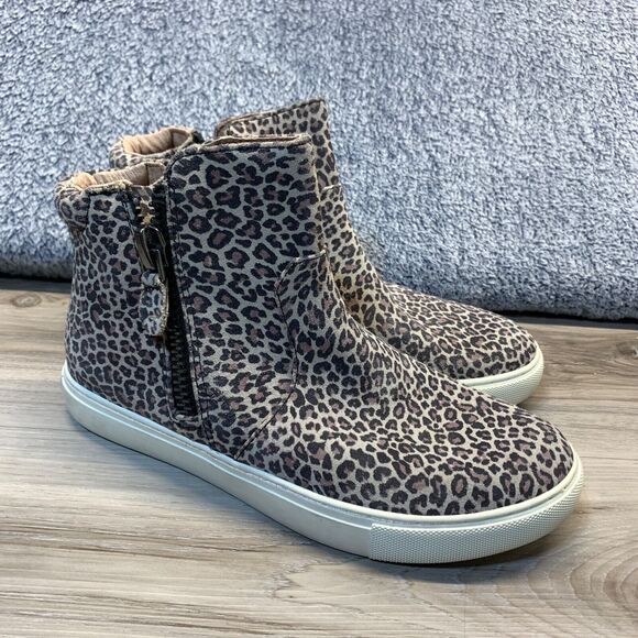 Gentle Soul Womens Cheetah Print Leather Zip Carter Ankle Bootie 5 EU 35 - Picture 1 of 10